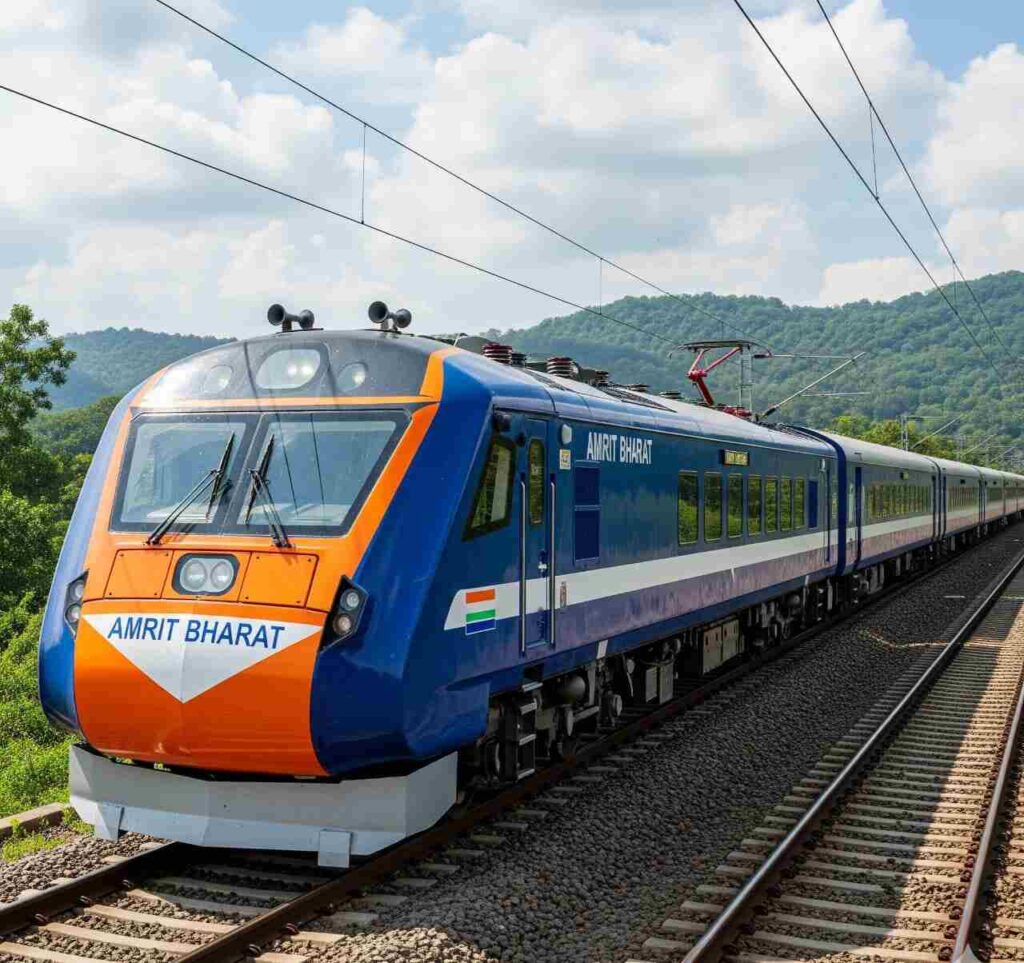 Amrit Bharat Express train India 2025 full route map.